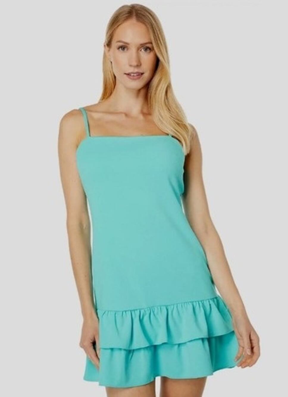NWT BCBGeneration Aqua Sky Ruffle Hem Mini Dress Size 6 $138